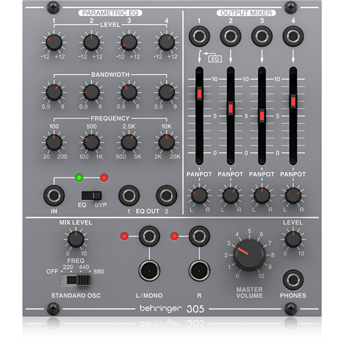 BEHRINGER Eurorack için Efsanevi Analog Parametrik EQ, Mikser ve Çıkış Modülü